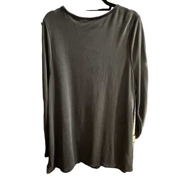 Soft Surroundings size XL dark gray long sleeve scoop neck modal blend tunic top - Picture 2 of 6